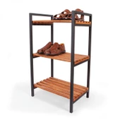 Ahşap Ve Metal Çok Amaçlı Raf Kitaplık Mutfak Ve Banyo Rafı Ayakkabılık - 5