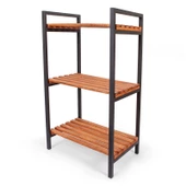 Ahşap Ve Metal Çok Amaçlı Raf Kitaplık Mutfak Ve Banyo Rafı Ayakkabılık - 4