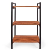 Ahşap Ve Metal Çok Amaçlı Raf Kitaplık Mutfak Ve Banyo Rafı Ayakkabılık - 3