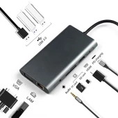 Valkyrie 10 in 1 USB 3.0 HDMI 4K SD Macbook Type-C Hub Çevirici Çoklayıcı - 6