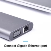 Valkyrie 10 in 1 USB 3.0 HDMI 4K SD Macbook Type-C Hub Çevirici Çoklayıcı - 4