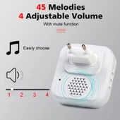 Valkyrie Kinetik 300 Metre Su Geçirmez Dereceli 110dB Led Kapı Zili Beyaz - 3