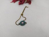 Hdmarketim Asansörlü Çiçek Tasarım Turkuaz Bileklik - 2