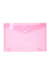 Umix Çıtçıtlı Şeffaf Zarf Dosya Pembe Eco (12 Li Paket) - 1