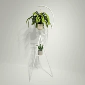 Dekoratif Metal Çiçeklik Saksı Askısı Dekoratif Saksılık Beyaz thumbnail 2