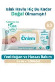 Yenidoğan ve Hassas Bakım Islak Havlu 3 x 40 ( 120 Adet ) - 1