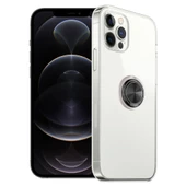FitCase iPhone 12 / 12 Pro Kılıf Gross Ring Şeffaf Arka Kapak - 6