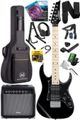 Maxword DE-150BK-35AMP Maple Klavye HH Yüksek Kaliteli 35W Amfili Elektro Gitar Seti thumbnail 1