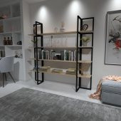 Dekoratif Ahşap Ve Metal Kitaplık Çok Amaçlı Raf - 2