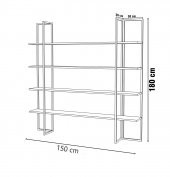Dekoratif Ahşap Ve Metal Kitaplık Çok Amaçlı Raf - 4