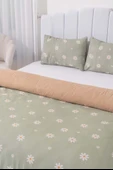 Rivaİstanbul Minimal Yeşil Papatya Çift Kişilik Nevresim Takımı Pamuklu thumbnail 4