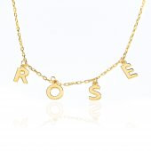 925 Ayar Gümüş Kişiselleştirilebilir Dört Harf Kolye - 1