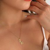 925 Ayar Gümüş Kişiselleştirilebilir Çift Harf Kolye - 3