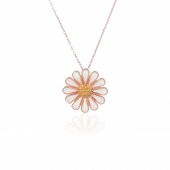 925 Ayar Gümüş Zirkon Taşlı Papatya Kolye - 1