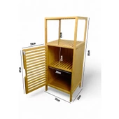 Digithome Bambu Tek Kapaklı 2 Raflı Çok Amaçlı Düzenleyici Organizer Dik Dolap JW-23090 - 4