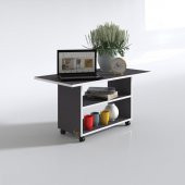 Kenzlife orta salon sehpası atina gri 075*090*50 tekerlekli yemek masası - 2