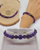 Galaksi Serisi Ametist Taşı Tasarım Bileklik thumbnail 1