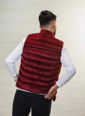 Erkek Kolsuz Şişme Yelek SlimFit Kadife Üstten Cepli Roletti 4000 - 6
