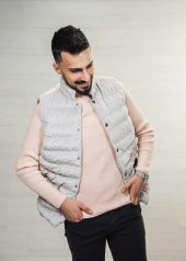 Erkek Kolsuz Şişme Yelek SlimFit Kadife Üstten Cepli Roletti 4000 - 8