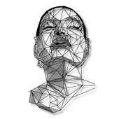 Lazer Kesim Metal Duvar Dekoru Kadın Yüzü(Woman Face) Metal Duvar Tablosu Portre thumbnail 1