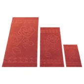 Gül Desenli 100 Pamuk Banyo Havlu Seti 12 Adet, -Comfort- Pembe, Narçiçeği, thumbnail 3