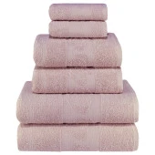 Gül Desenli 100 Pamuk Banyo Havlu Seti 12 Adet, -Comfort- Pembe, Narçiçeği, thumbnail 4