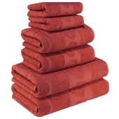 Gül Desenli 100 Pamuk Banyo Havlu Seti 12 Adet, -Comfort- Pembe, Narçiçeği, thumbnail 7