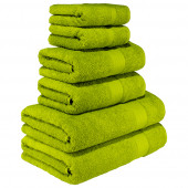 Textile Colors Bordür Desenli 100 Pamuk Banyo Havlu Seti 12 Adet, 4 Banyo Havlusu, 4 El Havlusu, ve 4 Yüz Havlusu, -Vision- Açık Yeşil, Yeşil - 4