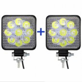 Çalışma Lambası 9 Led Kare 2 Adet 12v 24v çalışır - 1