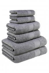 Textile Colors Bordür Desenli 100 Pamuk Banyo Havlu Seti 12 Adet, 4 Banyo Havlusu, 4 El Havlusu, ve 4 Yüz Havlusu, -Vision- Coolgri7, Coolgri11, - 6