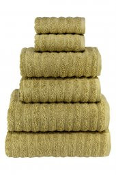 Textile Colors Çizgi Desenli 100 Pamuk Banyo Havlu Seti 12 Adet, 4 Banyo Havlusu, 4 El Havlusu, ve 4 Yüz Havlusu, -Premium- Ceviz, Bakır, - 4