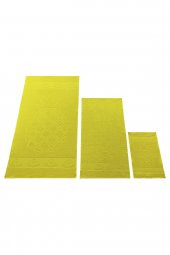 Ananas Desenli Pamuk Banyo Havlu Seti 6 Adet, 2 Banyo Havlusu, 2 El Havlusu, ve 2 Yüz Havlusu, -Style- Sarı, - 3