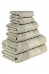 Textile Colors Dondurma Desenli 100 Pamuk Banyo Havlu Seti 6 Adet, 2 Banyo havlusu, 2 El Havlusu, ve 2 Yüz Havlusu, -Style- Açık Kahverengi - 1