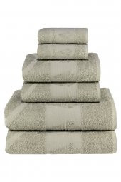 Textile Colors Dondurma Desenli 100 Pamuk Banyo Havlu Seti 6 Adet, 2 Banyo havlusu, 2 El Havlusu, ve 2 Yüz Havlusu, -Style- Açık Kahverengi - 3