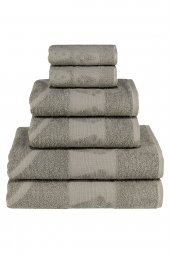 Textile Colors Dondurma Desenli 100 Pamuk Banyo Havlu Seti 6 Adet, 2 Banyo havlusu, 2 El Havlusu, ve 2 Yüz Havlusu, -Style- Kahverengi, - 2