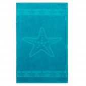 Textile Colors Deniz Yıldızı Desenli 100 Pamuk Banyo Havlu Seti 6 Adet, 2 Banyo Havlusu, 2 El Havlusu, ve 2 Yüz Havlusu, -Comfort- Aqua - 2