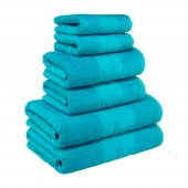 Textile Colors Deniz Yıldızı Desenli 100 Pamuk Banyo Havlu Seti 6 Adet, 2 Banyo Havlusu, 2 El Havlusu, ve 2 Yüz Havlusu, -Comfort- Aqua - 5