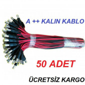 12V KAMERA BESLEME POWER JAK 50 Adet GÜVENLİK KAMERA POWER JACK KISA DEVRE KORUMALI - 1