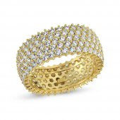 14 Ayar Altın Tamtur Yüzük 5 Sıralı - 1