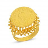 22 Ayar Ziynet Çeyrekli Kafes Yüzük - 1