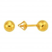 22 Ayar Altın Top Küpe Parlak 1.40 Gram - 1