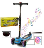 Müzikli ve LED Işıklı Büyük Üç Teker ve Gövde Çocuk Scooter - 5