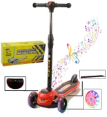 Müzikli ve LED Işıklı Büyük Üç Teker ve Gövde Çocuk Scooter - 4