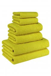 Textile Colors Leopar Desenli 100 Pamuk Banyo Havlu Seti 6 Adet, 2 Banyo Havlusu, 2 El Havlusu, ve 2 Yüz Havlusu, -Comfort- Altın, - 1