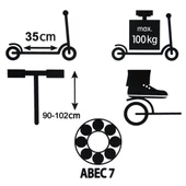 Büyük Teker, Katlanır Gövde, Metal Yetişkin Scooter - 5