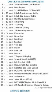 Eğiteklab Robotik Kodlama Arduino Çocuk Usta (PROFESYONEL) Set - 3