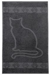 Kedi Desenli 100 Pamuk Banyo Havlu Seti 6 Adet, 2 Banyo Havlusu, 2 El Havlusu, ve 2 Yüz Havlusu, -Comfort- Coolgri11, - 4