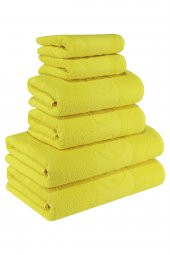 Textile Colors Civciv Desenli 100 Pamuk Banyo Havlu Seti 6 Adet, 2 Banyo Havlusu, 2 El Havlusu, ve 2 Yüz Havlusu, -Comfort- Sarı - 1