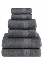 Textile Colors Bordür Desenli 100 Pamuk Banyo Havlu Seti 6 Adet, 2 Banyo Havlusu, 2 El Havlusu, ve 2 Yüz Havlusu, -Vision- Coolgri11 - 2