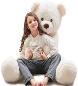 Papyonlu Sevimli Büyük Peluş Ayıcık, 130 cm - % 100 YERLİ - 6